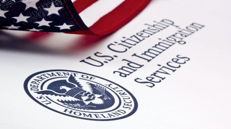 U.S. Citizenship and Immigration Services letterhead with the Department of Homeland Security seal and American flag